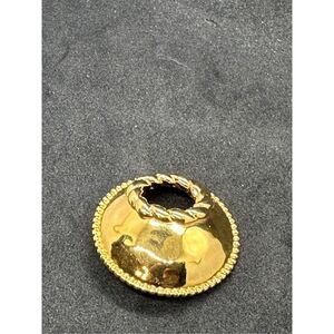 Monet modernist circular embellished dots brooch in gold tone metal Good Conditi